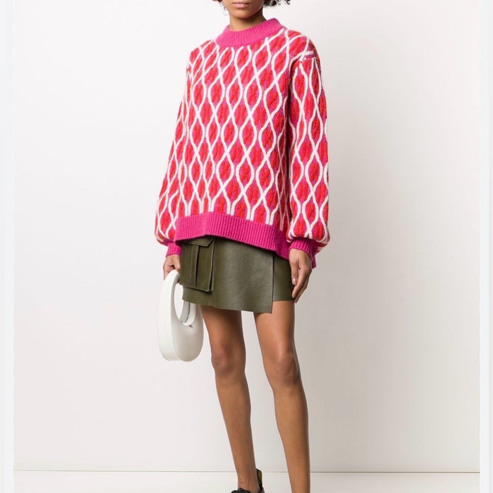 STINE GOYA wool cable knit pattern sweater